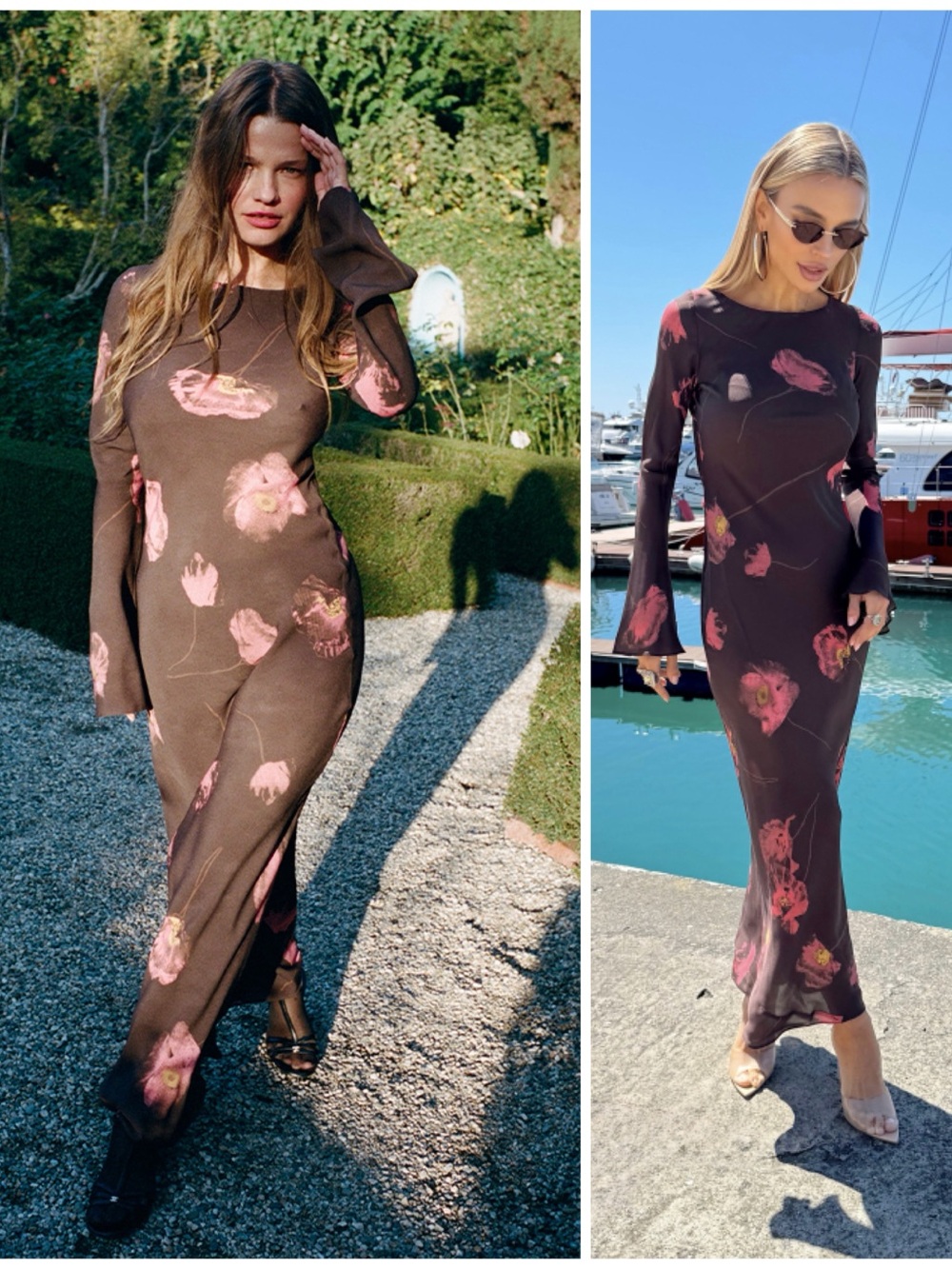 NWT Realisation Gia Dress in Rococo 100% Silk Long Sleeve Maxi Floral Women’s Sm